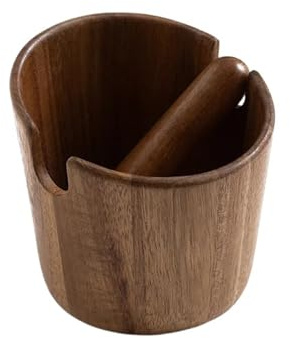 PPQIRU Cajon Posos Cafe Golpear el Cubo de escoria, Caja de café molido, contenedor de café molido, Tanque de Madera Maciza, Accesorios de café, Herramientas de Barista