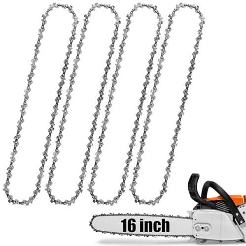 16 Inch Chainsaw Chain 3/8 LP Pitch, .050 Gauge, 56 Drive Links Hand Chain Saw Replacement Chain Fit for Oregon, Husqvarna, Stihl, Ryobi, Titan, Black & Decker, Dolmar and More