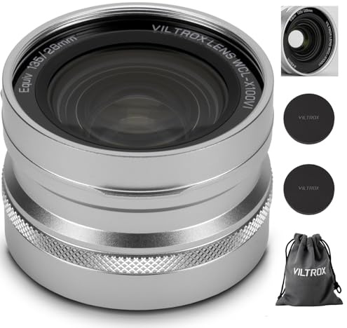 VILTROX WCL-X100VI Wide Conversion Lens for Fujifilm X100 Series Camera, 0.8X Wide Angle Auto Recognition Lens for Fuji Fujifilm X100VI, X100V, X100F, X100S, X100 Cameras-Silver