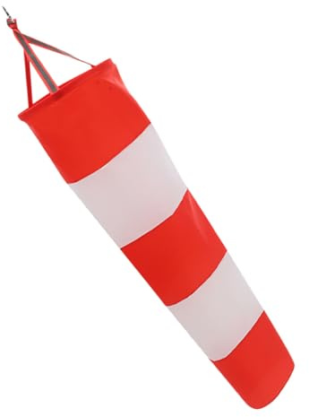 HOMSFOU Manga de Viento Reflectante para Jardín 100 Cm Resistente al Agua de Tela Oxford Naranja y Color Claro para Exteriores Indicador Dirección del Viento Decorativa