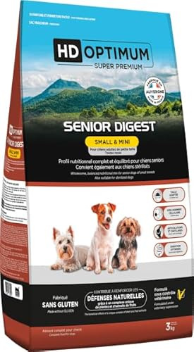 HD Optimum Senior Digest Super Premium Senior Hundfoder Small & Mini, glutenfri, fransk tillverkning, 3 kg