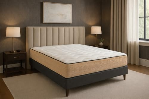 DAGOSTINO HOME BOUTIQUE COLLECTION Matelas Mousse 140x190 Firenza - Ferme - Réversible - Côté Été/Hiver - H25 Cm