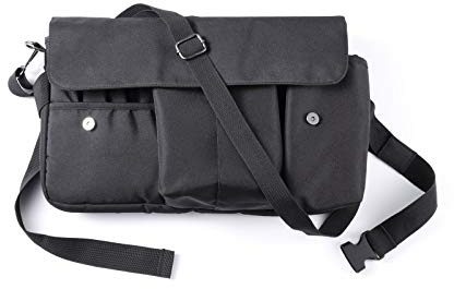Rownyeon Professional Cosmetic Makeup Brush Bag Case Portable Cosmetic Brush Holder Organizer with Artist Adjustable Belt Strap(Brushes Not Included)
