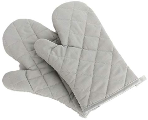 Voarge Ofenhandschuhe, Hitzebeständig Ofenhandschuhe Verdickte Hitzeresistente Topfhandschuhe Topflappen Backhandschuhe, 1 Paar (grau)
