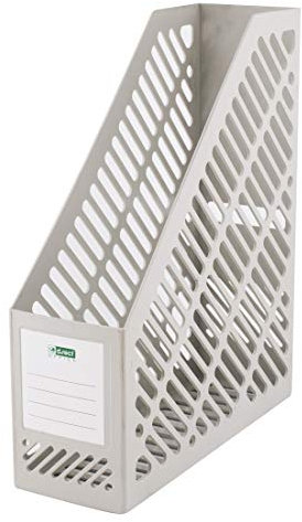 D.RECT Stehsammler Zeitschriftensammler in klassischem Design/Zur geordneten Aufbewahrung von Dokumenten, Heften & Mappen bis Format A4–C4 Breite: 90mm Grau