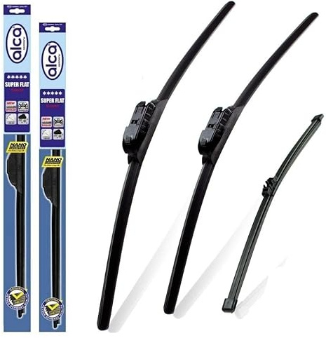 alca Germany Set of 3 Windscreen Wiper Blades Super Flat Front Rear 2419TL 13V Fits VW Golf Hatchback 2006-2009 ASF2419TL13V