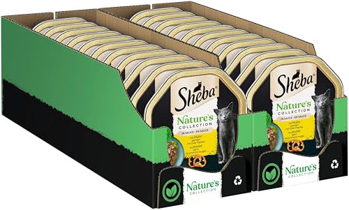 SHEBA Schale Nassfutter für Katzen Nature’s Collection in Sauce mit Huhn 2 x 11 x 85g