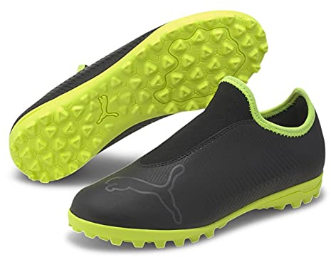 PUMA Kids Junior Finesse Astro Turf Football Boots Black/FluYellow 4 (37)