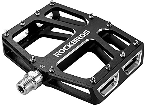 ROCKBROS Mountain Bike Pedals MTB Pedal Aluminum Bicycle Wide Platform Flat Pedals 9/16 Cycling Sealed Bearing Pedals for Road Mountain BMX MTB Bike