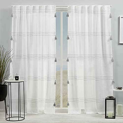 Exclusive Home Demi Light Filtering Hidden Tab Top Curtain Panel Pair, 54x108, Grey, Set of 2
