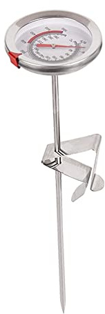 Smgda Thermomètre à bonbons à frire avec sonde en acier inoxydable à lecture instantanée, 40cm thermomètre à viande de bœuf à longue tige pour dinde, barbecue, huile de cuisine, café