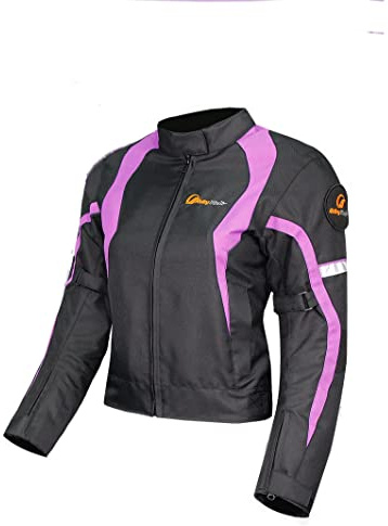 Msport Chaqueta de Moto Impermeable para Mujer, Chaqueta 4 Estaciones con Forro Térmico Extraíble, Transpirable y con Protecciones CE - Violeta L