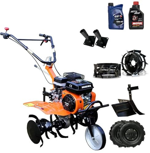 SAKAWA Motozappa 7.5cv + Kit Ruote + Mangoni + Assolcatore + Olio