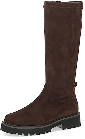 CAPRICE 9-25607-41, Botas planas para Mujer, Marrón (Dk Brn Stretch), 38 EU
