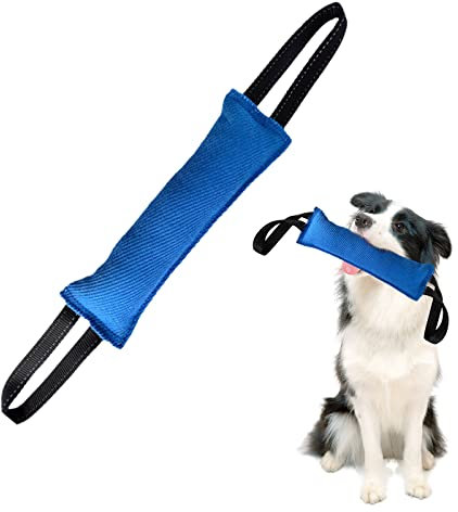 Jodsen Manicotto per Cani, Salsicciotto Addestramento per Il Gioco, Cuscino da Morso Interattivo con 2 Maniglie Forti, Durevole Giocattolo da Tirare e Mordere in Iuta