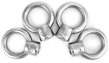 QWORK Lifting Eye Nut, 4 Pack, 1/2 UNC Marine Grade Stainless Steel 316