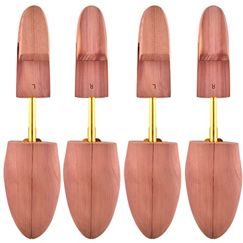 tongzaner Cedar Shoe Tree for Men, Wide Heel Women's Adjustable Shoe Tree, Split Toe Cedar Boot Tree, Log, XXL(Fits Shoe Sizes:14-15)