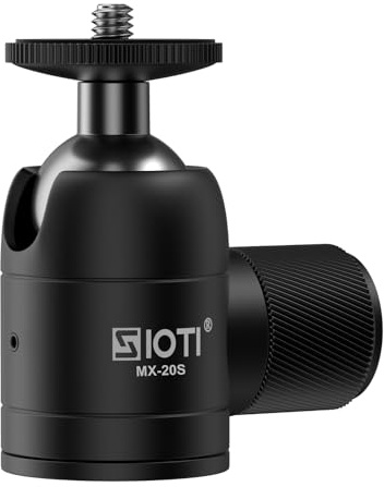 SIOTI Tripod Mini Ball Head, Stainless Steel Material, Panoramic 360° Vertical Pan 90°, Compatible with Digital Camera/Compact DSLR/Cell Phone/Monopod/Light Stand/Action Camera etc.
