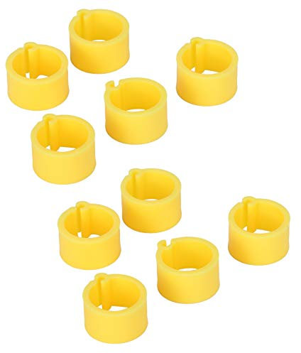 Eeneme 200 Stück 8 Mm Fußringbänder Taubenring Keine Worte Geflügelbein Identifizieren Fußringclip Tauben Vogeltrainingsgerät (Gelb)