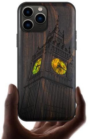 Carveit Étui de Protection pour iPhone 11 Pro, (Sombre-Big Ben de Londres)