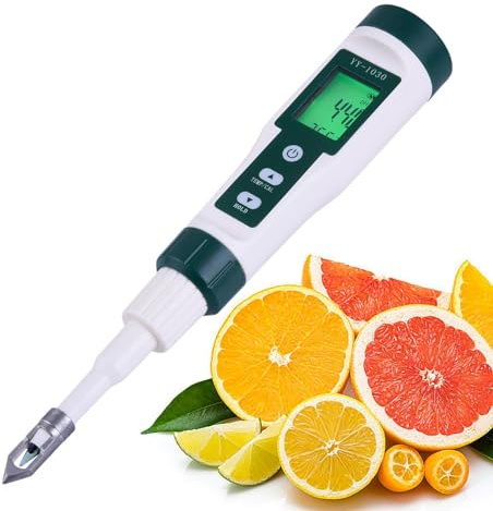 Tester di pH per alimenti, misuratore di pH digitale, misuratore di pH con sonda di pH ad alta precisione - Monitor del pH per acqua, acquario, formaggio, campioni solidi, mamma, pane, carne