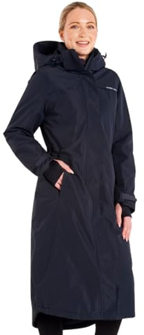 Harry Hall All-Weather Full-Length Long Equestrian Jacket - Waterproof, Breathable, Thermal Filling, Adjustable Waist, Reflective Details, Detachable Hood - Ideal for Horse Riding - Dark Navy - LGE