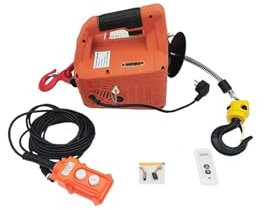 Palan électrique à câble Palan électrique portatif de Traction de treuil de charge de 500 KG manuel/télécommande/palan électrique de commande de fil outil de levage de grue de 220 V/110 V(220V)
