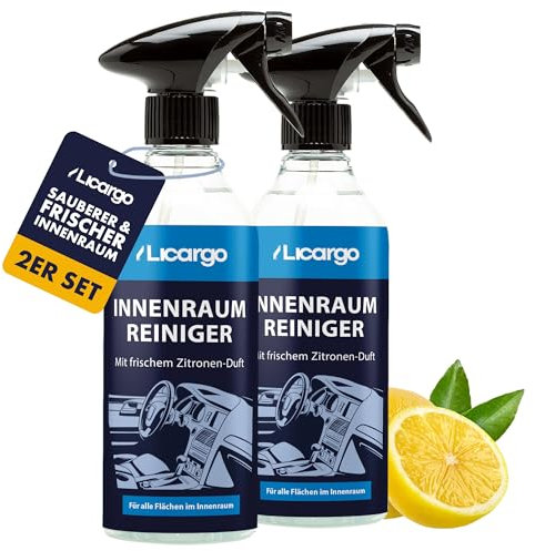 LICARGO Innenraumreiniger (2x 500ml) - Cockpit Reiniger pH neutral - porentiefe Reinheit für Kunststoff, Polster, Leder - Auto Innenraum, Cockpitpflege, Innenraumreiniger