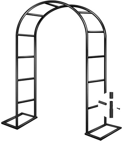 Arche de jardin en métal solide pour plantes grimpantes, montage facile, décoration de mariage, arche résistante aux intempéries (2 x 2,30 m)