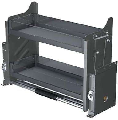 TWHZSAI Ausziehbarer Schrankhalter aus Aluminium mit 2-stufigem ausziehbarem Regalsystem zur Platzersparnis in Küchenschränken (71 x 28 x 54 cm)