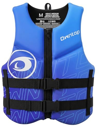 Owntop Schwimmweste für Erwachsene | Leichte Neopren-Schwimmhilfe | Faltbare Auftriebsweste mit Doppelschnallen für SUP, Kajak, Paddeln, Angeln