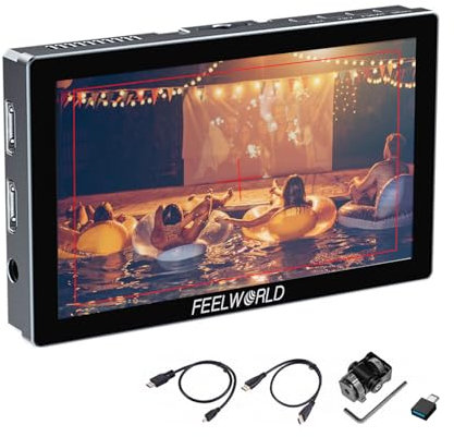 P6X 5.5 Monitor per campi a fotocamera HDMI 4K, touch screen HDR di luminosità 1000NITS con 3D LUT Wave Form 9:16 Monitoraggio video DSLR in lega di alluminio marcatore per il