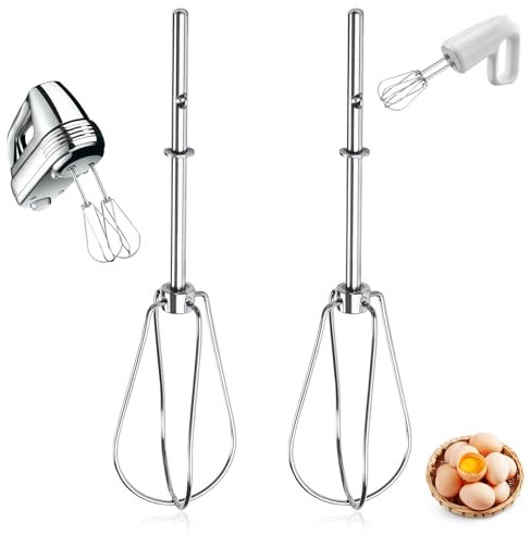 2 Piezas Batidores de Repuesto, Repuesto para Batidora de Varillas, Repuesto Universal, Batidor para Batir, Batidora de Huevos de Acero Inoxidable para Batidora de Mano, Horneado, Mezcla