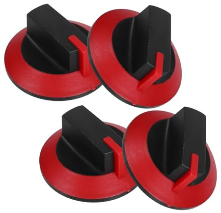 DIYEAH Accessori in Plastico Nero e Rosso 4 Pezzi Manopole per Gas Facili da Installare e Utilizzare, Design Semplice Piano Cottura per Stufa da Casa e Ristorante
