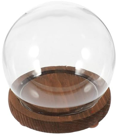 IMIKEYA Cloche Verre Transparent Base pour Terrarium Support Décoratif pour Fleurs Souvenirs pour Décoration Intérieure Élégants