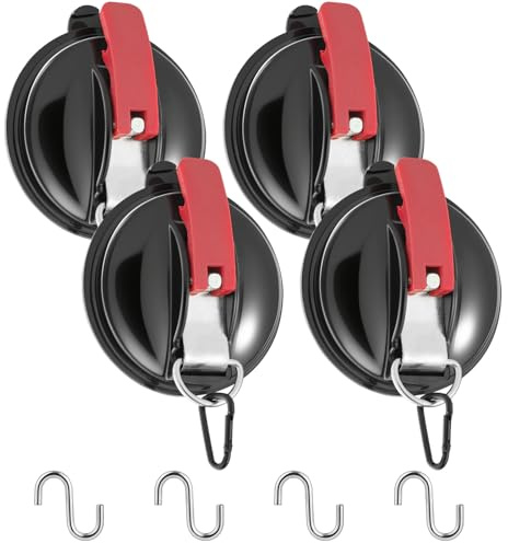 4 Stücke Saugnapf Haken Extra Stark, Multifunktionaler Saugnäpfe