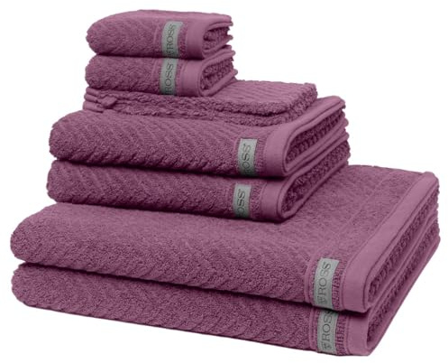 Ross - 8 teiliges Frottier-Set - Smart (2 X Wasch- 2 X Gäste- 2 X Dusch- 2 X Handtuch im Set) - 520 g/m2 - Baumwolle - Frottee - saugstark - weich und flauschig - Beere