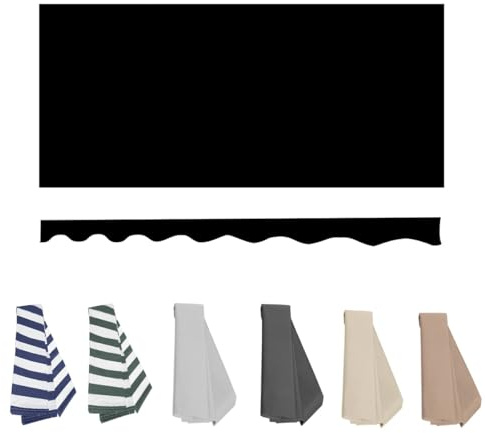 Telo di Ricambio per Tende Parasole Retrattile, Tessuto di Ricambio per Tende da Balcone Patio Esterno Giardino Terrazzo, Copertura per Tende da Sole(Nero,400x250cm)