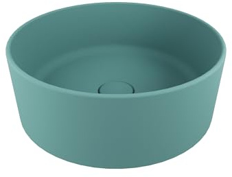 Lavabo da Appoggio Tondo 37,5x37,5x13,5 in Ceramica Colore Carta da Zucchero mod. Tirreno