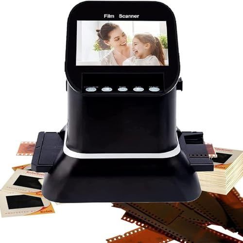 GAYAYAS Scanner per pellicole digitali, Scanner per Diapositive ad Alta risoluzione 120, Schermo LCD 1080P, converte Negativi e Diapositive da 35 mm, 135, 126, 127 in JPEG Digitale