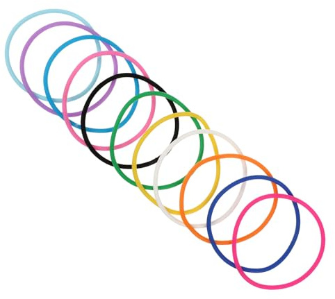 FUNNETOYU 10 Pulseras de Silicona Retro y Elásticas, Coloridas y Suaves, Accesorio para Festivales y Fiestas, Estilo Redondo para Adultos y Niños Color Aleatorio