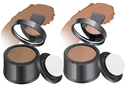2 Stück Wurzel-Ausbesserungspuder, winddichter und schweißfester Haaransatz-Puder für Frauen und Wen, natürlicher, fleckensicherer Haarausfall-Concealer am Haaransatz für dünner werdendes, hellbrau