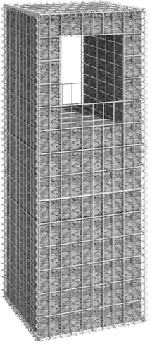 Mokuyary Poteau à Panier de Gabion 50x50x140 cm Fer Cages à Pierres, Bordure de Jardin Clôture de Jardin Grille de Gabion pour Extérieur, Terrasse, Arrière-Cour, Pelouse