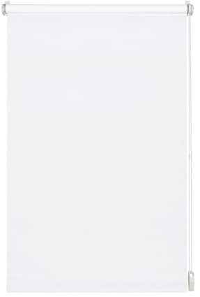 GARDINIA Rollo ohne Bohren, Zum Kleben oder Klemmen, Blickdicht, Sichtschutz, Blendschutz, Inkl. Montage-Teile, EASYFIX, Reinweiß, 90 x 210 cm (BxH)