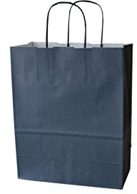 PGV Papiertragetaschen farbig mit Kordel BLAU Blue - Verschiedene Größen und Mengen (18 + 8 x 24 cm, 25 Stück)