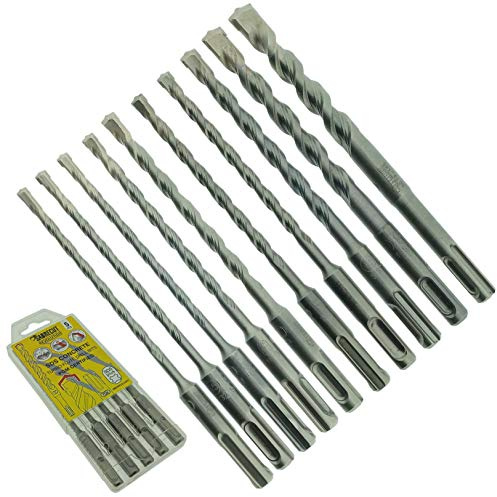 SabreCut 10pcs SDSAK3 5mm-12mm x 160mm PGM Approved SDS+ Drill Bits | PGM approved carbide tip and reinforced chrome vanadium core drill stone, concrete and brick with long service life