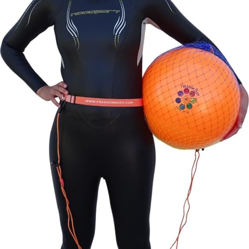 Open Water Swim Buoy | Highly Visible, Increases Safety | Great for Recreational Swimmers, Triathletes, Kayakers | Low Resistence (Orange)