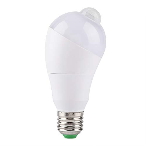 LED Detecteur de Mouvement Interieur, 7W E27 Ampoule LED, ON/OFF Automatique Lampe d'ampoule de capteur de Mouvement de lumière LED tête de détection rotative de 350 ° pour Le Couloir (Cool White 7W)
