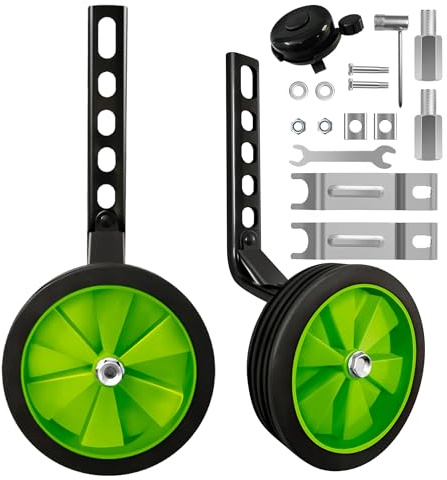 Stützräder, Fahrrad-Stützräder mit stärkerer Version, strapazierfähiges, hinten verstellbares Fahrrad-Stabilisator-Kit, passend für 12, 14, 16, 18, 20 Zoll Kinder Singlespeed Fahrrad