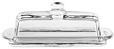 Mantequillera 1 unids Vidrio de mantequilla plato plato plato plato de mantequilla premium con tapa de suministros de restaurante fáciles de usar y 100% Caja fuerte - Lavavajillas Caja fuerte Recipien